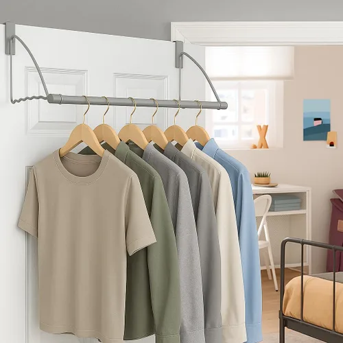 Vista 3 de HOLDN' STORAGE Colgador sobre la puerta para ropa, negro