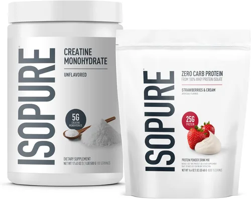 Vista 30 de Isopure Zero Carb 100% Proteína Pura de Suero Aislado en Polvo, Libre de Lactosa, Libre de Gluten, Con Vitaminas, Crema de Plátano, 25g de Proteína