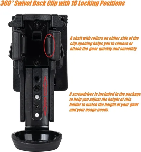 Vista 4 de TACNEX Soporte de pulverización OC/Mace de liberación rápida con cinturón de servicio/chaleco MOLLE clip giratorio MK4 funda táctica de spray