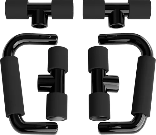 Vista 6 de READAEER Barras de Flexiones para Gimnasio, Equipo de Ejercicio, Fitness, 1 Par de Mangos de Flexiones con Agarre de Espuma Acolchada y Estructura