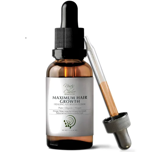 Maximum Slim Fórmula ayurvédica orgánica para el crecimiento del cabello de Noa's Choice para un cabello más completo, más largo, grueso y