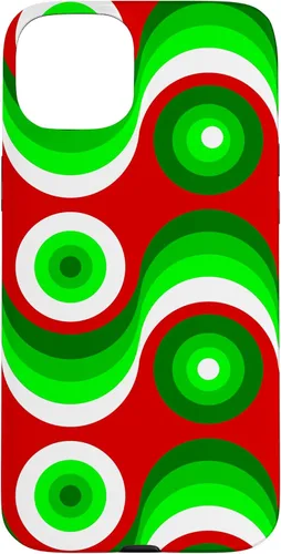 Vista 9 de iPhone 16 ugly christmas mod groovy red green 1960s 1970 retro vintage Case