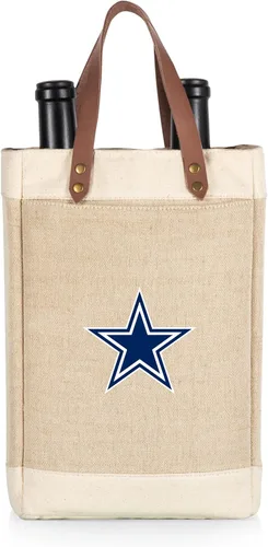 Vista 20 de PICNIC TIME NFL Pinot - Jute 2 Bottle Insulated Wine Bag - Wine Tote Bag - Wine Gift Bag, (Beige)
