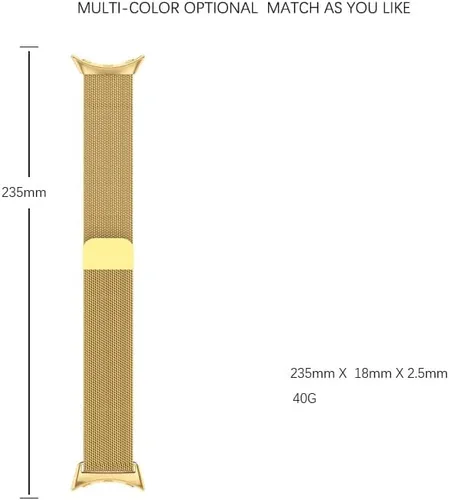 Vista 4 de Compatible con correas de repuesto para Google Pixel Watch, pulseras de bloqueo magnético de metal de acero inoxidable, correa de muñeca ajustable