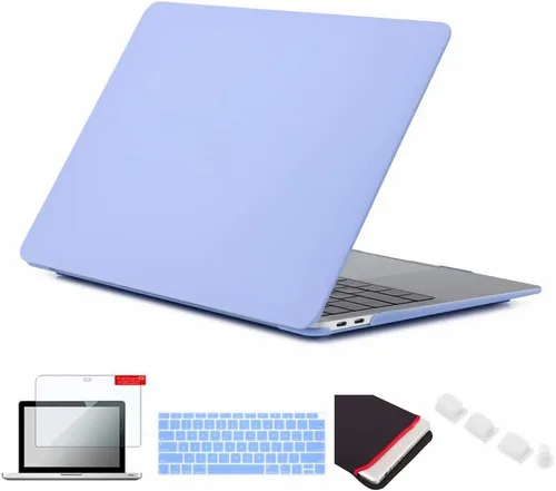 Vista 23 de Pack 5 en 1 de carcasa para MacBook Air, de Se7enline, de plástico duro, tacto suave, con protector de teclado de silicón, protector de pantalla