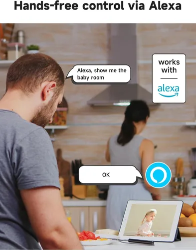 Vista 7 de 1080P 2.4g/5g Cámara interior, Cámaras enchufables para seguridad del hogar, Cámaras interiores para bebé/mayores/hogar con aplicación