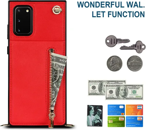 Vista 5 de Funda compatible con Samsung Galaxy S20 de 6.2 pulgadas, bolso de bolsillo, correa de hombro, elegante funda protectora para Samsung Galaxy S20