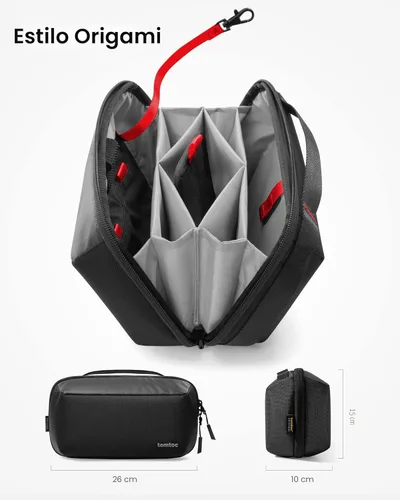 Vista 8 de tomtoc Organizador Electrónico Bolsa de Accesorios para Cargador de MacBook, Cables, Power Bank, Disco Duro, Cordones, Bolsa de Almacenamiento