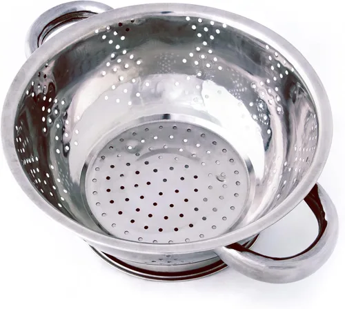 Vista 7 de Colador de cocina de acero inoxidable a prueba de óxido para colar, vaporizar, drenar y enjuagar (11 pulgadas)