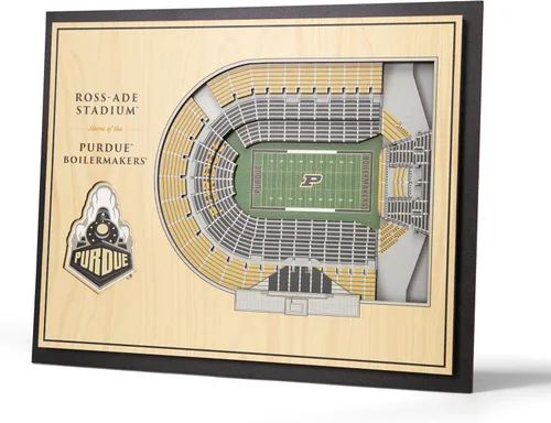 Vista 29 de YouTheFan - Póster para pared de la NCAA, vista de estadio en 3D de 5 niveles, Marrón