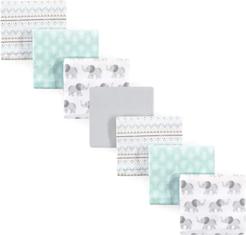 Vista 101 de Hudson Baby Unisex Baby Cotton Flannel Receiving Blankets Bundle, Bonjour, One Size (Pack of 2)
