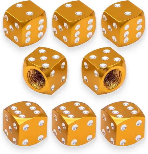 Vista 7 de 6 tapas de vástago de válvula de neumático, tapas de válvula de neumático de acero inoxidable para automóviles, camiones, SUV, motocicletas, Verde