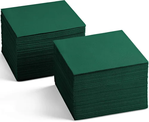 Vista 21 de Servilletas de cóctel desechables con tacto de lino, paquete de 200 servilletas de papel rojo de 5 x 5 pulgadas para bar, restaurante y cafetería
