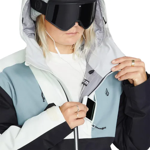 Vista 8 de Volcom Rossland - Chaqueta con capucha para mujer con aislamiento para snowboard y esquí