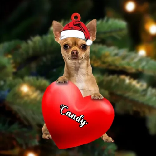 Vista 86 de Amantes de los perros de Navidad, corazón de perro de Navidad disponible para muchos perros Malamute de Alaska, adorno de Navidad, adorno