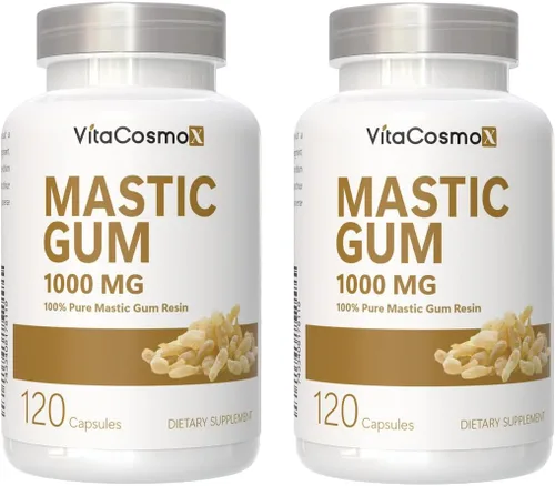 Vista 9 de Cápsulas de goma mastica, 1000 mg, 120 cápsulas vegetarianas, sin OMG y sin gluten