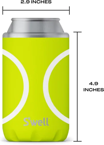 Vista 4 de S'well Enfriador de bebidas de acero inoxidable, se adapta a latas y botellas de 12 onzas, punto de partido, recipiente aislado al vacío de triple