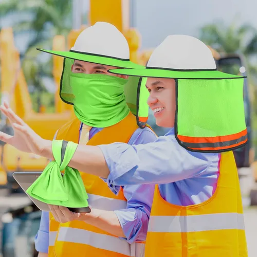 Vista 7 de SATINIOR 2 unidades de casco de protección solar para el cuello, alta visibilidad, malla de ala completa, protección solar y polaina para el cuello
