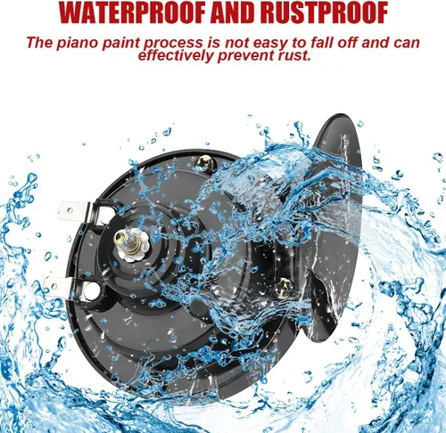 Vista 3 de Super Bocinas de Tren Ruidosas, Bocina de Caracol Eléctrica de Aire Duradera y Resistente al Agua para Coche, Kit de Reemplazo de Bocinas de Aire