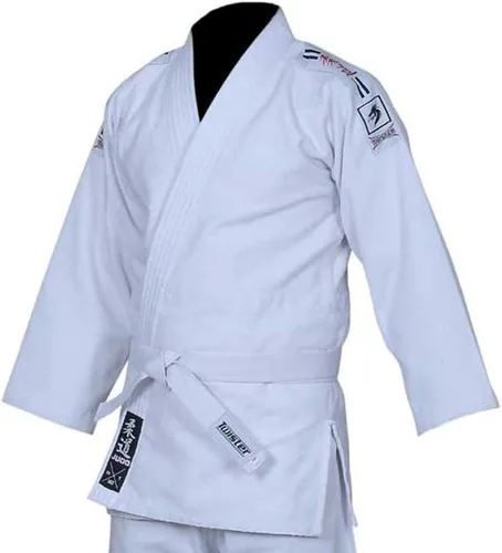 Vista 5 de Judo Gi Black Tiger Uniforme de judo para adultos y niños Kimono de judo de tela de algodón de 15.87 oz con cinturón gratis