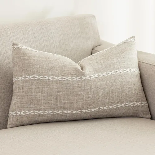 Vista 21 de vctops Funda de Almohada Decorativa de Algodón y Lino con Celosía Rústica Funda de Cojín Lumbar con Bordado Funda de Almohada para Sofá Dormitorio