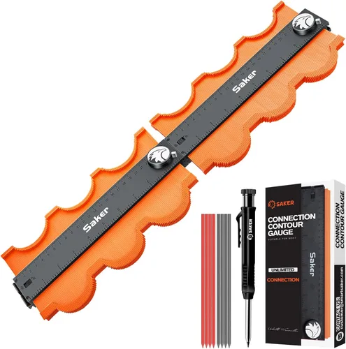 Vista 10 de Saker Herramienta para medir y duplicar contornos, bloqueo a 10 pulgadas, ajustable y precisa, ideal para duplicar formas irregulares en trabajos