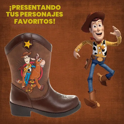 Vista 4 de Disney Pixar Toy Story Woody - Botas vaqueras para niños pequeños