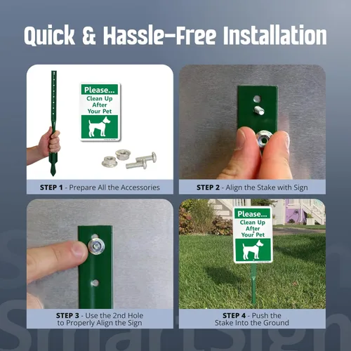 Vista 6 de SmartSign - Letrero con texto en inglés "Please Clean Up After Your Pet Yard Graphic", aluminio laminado a prueba de óxido de 40 mil, kit de letrero