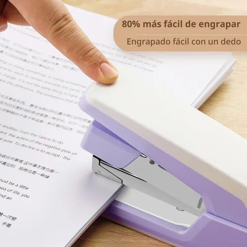 Vista 2 de Deli Engrapadora, Engrapadoras sin esfuerzo para escritorio, capacidad de 40-50 hojas resistente, un toque, sin esfuerzo, fácil de cargar, con 1500