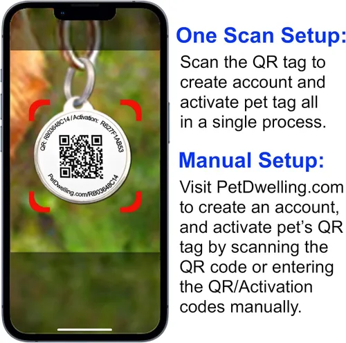 Vista 4 de Pet Dwelling Etiqueta de identificación de código QR de animal de servicio - Etiquetas de perro de servicio acceso instantáneo al perfil en línea