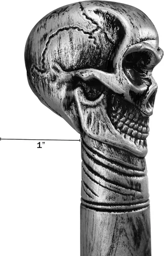 Vista 7 de Accesorio de disfraz de bastón de calavera de plástico para disfraz de Bastón de Bruja y Doctor