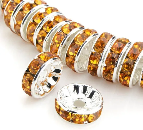 Vista 13 de 100 cuentas sueltas de diamantes de imitación pequeños de grado A de Adabele de 0.157 in (0.16 pulgadas) (cristal transparente), espaciador chapado