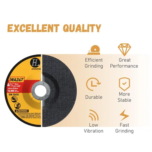 Vista 3 de Muelas abrasivas de 4 1/2 pulgadas para metal y acero inoxidable, disco de molienda para amoladora angular de 4-1/2 pulgadas x 1/4 pulgadas x 7/8