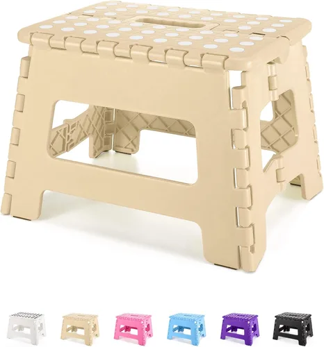 Vista 12 de Dyforce Taburete plegable de 9 pulgadas, taburete para niños, taburetes resistentes para adultos, taburetes compactos, taburetes ligeros para niños