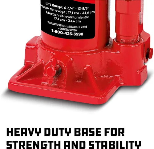 Vista 6 de Powerbuilt - Gato de botella de 4 toneladas para servicio pesado, capacidad hidráulica de 8000 libras para vehículos, camiones, rojo 640905
