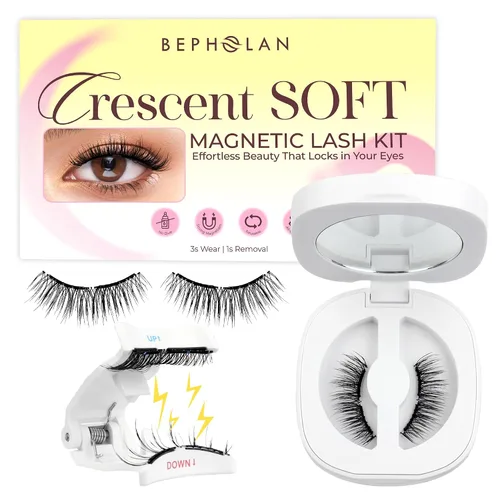 Vista 19 de Pestañas de Aspecto Natural Pestañas Postizas - BEPHOLAN Pestañas Postizas 3D Súper Esponjosas Pestañas Postizas Banda Transparente Pestañas Wispy