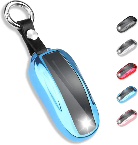 Vista 17 de QBUC para Tesla Funda para Llavero con Llavero de TPU Blanda y Protección Compatible con Tesla Model 3/Y/S (Gris Titanio)