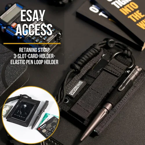 Vista 3 de Porta tarjetas táctico para documentos, bolsillo organizador con llavero de OneTigris