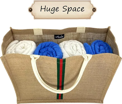 Vista 2 de Hibala - Bolsa de playa grande tejida, bolsa de playa hecha con paja, bolsa de hombro tejida a mano, bolsa con borlas