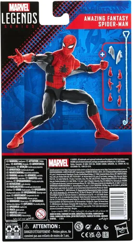 Vista 4 de Spider-Man Marvel Legends Series 60th Anniversary Amazing Fantasy Figuras de acción de cómics clásicos de 6 pulgadas para más de 4 años, 9 accesorios