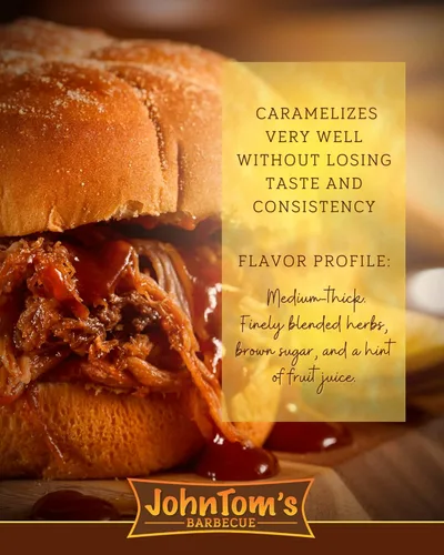 Vista 6 de JohnTom's Barbecue: Salsa original – Salsa gourmet BBQ de 20 oz. Botella – Hecho con todos los ingredientes naturales. Bueno como adobo de pechuga