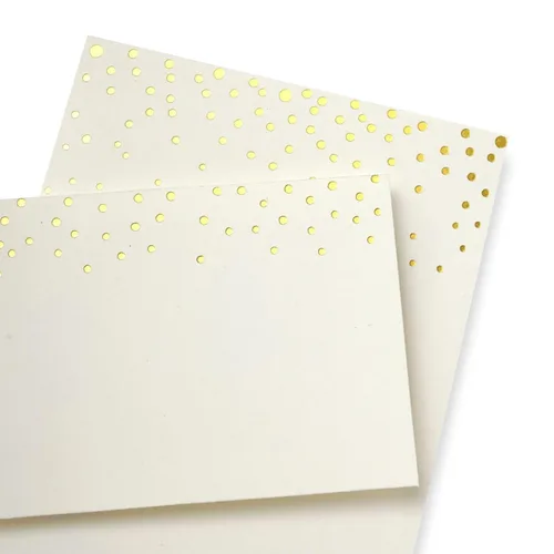 Vista 2 de Gartner Studios - Kit de invitación de boda para imprimir en casa con puntos dorados, incluye tarjetas de respuesta, color blanco crema, 5 x 7