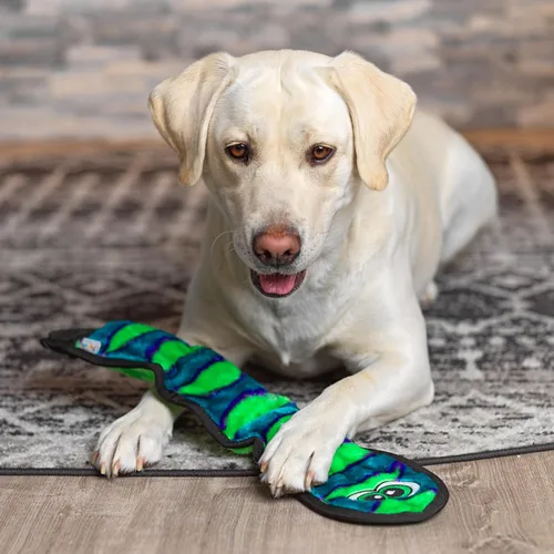 Vista 5 de Outward Hound Durablez Large Snake Stuffing-Free Squeaky Plush Dog Toy for Puppies & Dogs - Interactive, Soft Yet Tough, No Mess, Jumbo Squeaker