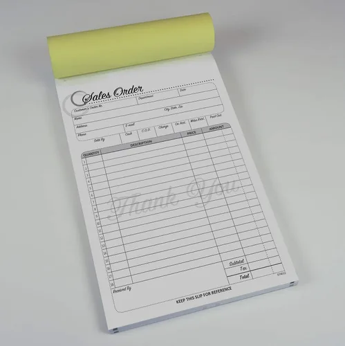Vista 2 de Cosco® Libro de formularios de pedidos de ventas con antideslizante, artístico, 5 1/2 "x 8 1/2", 2 partes sin carbono, 50 juegos (074012)
