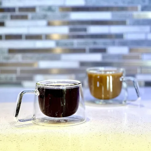 Vista 3 de M Kae Home, vaso de cristal de doble pared, 2 unidades, 6.8 fl oz