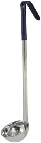 CAC China SSLD-20BL Cucharón de una pieza con mango azul 2 oz.