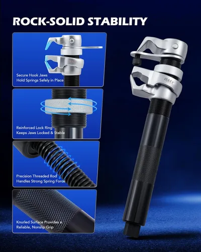 Vista 5 de Orion Motor Tech Juego de 2 herramientas de compresor de resorte helicoidal, herramienta de compresor de puntal de 2200 libras para sedán, SUV