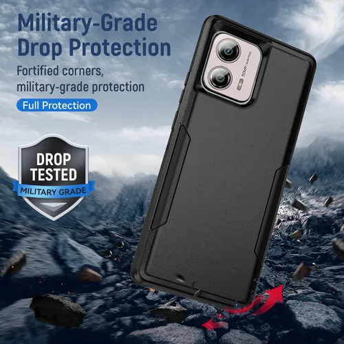 Vista 6 de Funda para Moto Edge Plus 2023, Moto Edge+ 2023, con protector de pantalla, resistente, resistente, a prueba de golpes, funda protectora para Negro