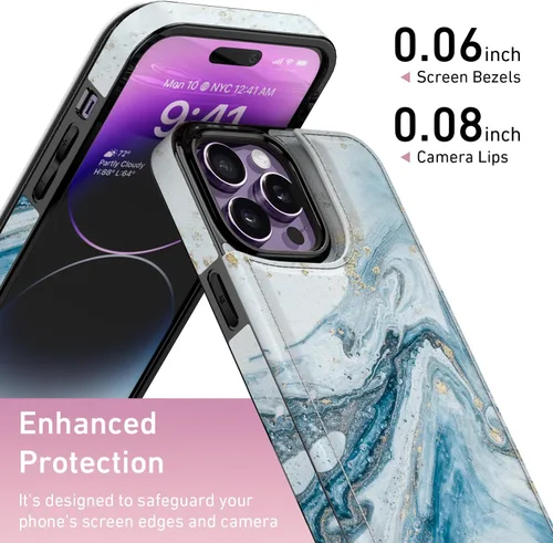 Vista 313 de LETO para iPhone 15 Pro Funda tipo cartera - Tapa tipo folio con patada - Diseños de moda - Tarjetero - Funda protectora para mujeres y niñas - 6.1