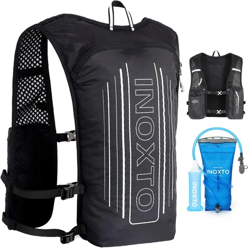 INOXTO - Mochila de hidratación para correr, ligera, aislada, con bolsa de agua de 1.5 L, mochila para senderismo, senderismo, correr, ciclismo,